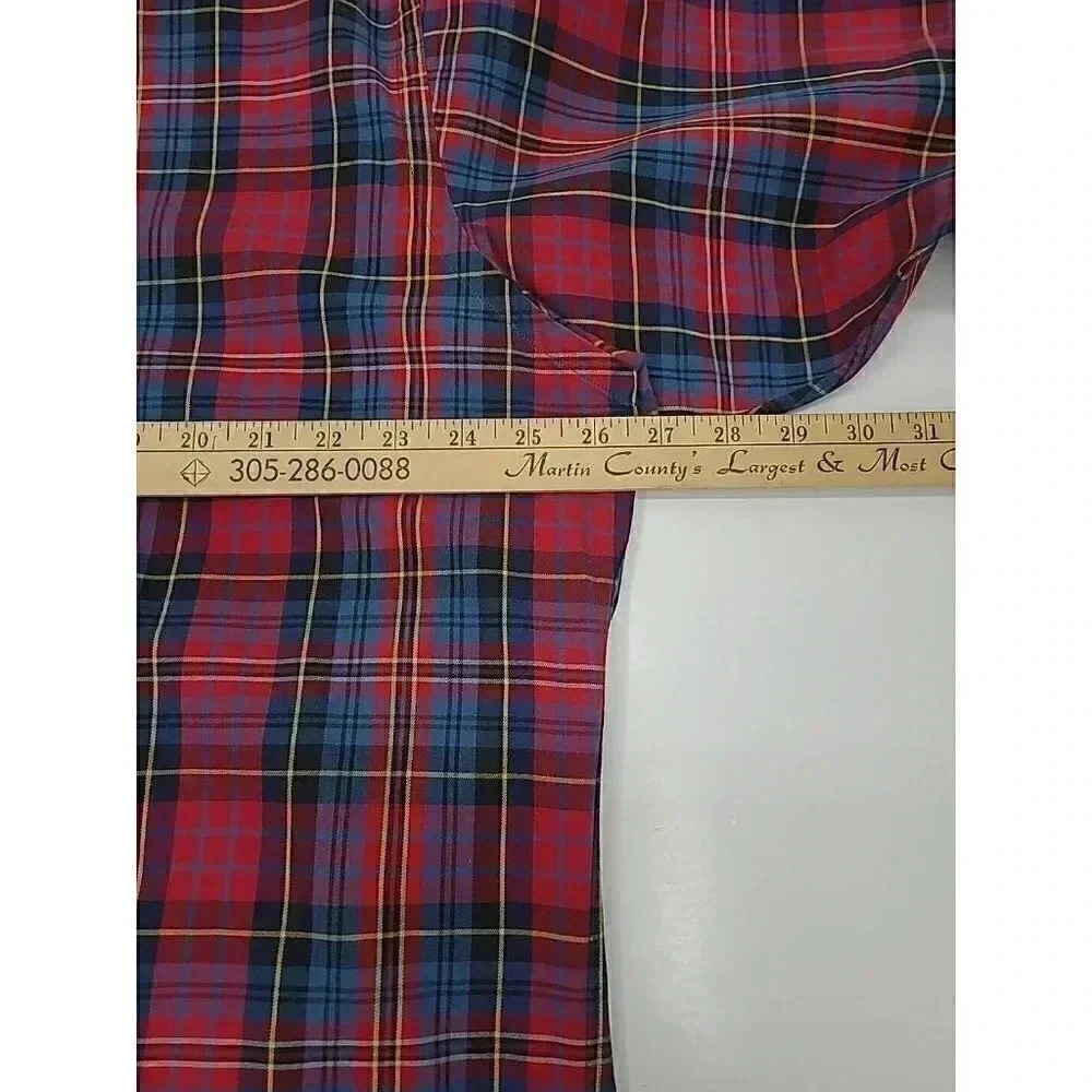 Vintage Ralph Lauren Blake Red Plaid Button Up Shirt Men's Size Large - Picture 4 of 7